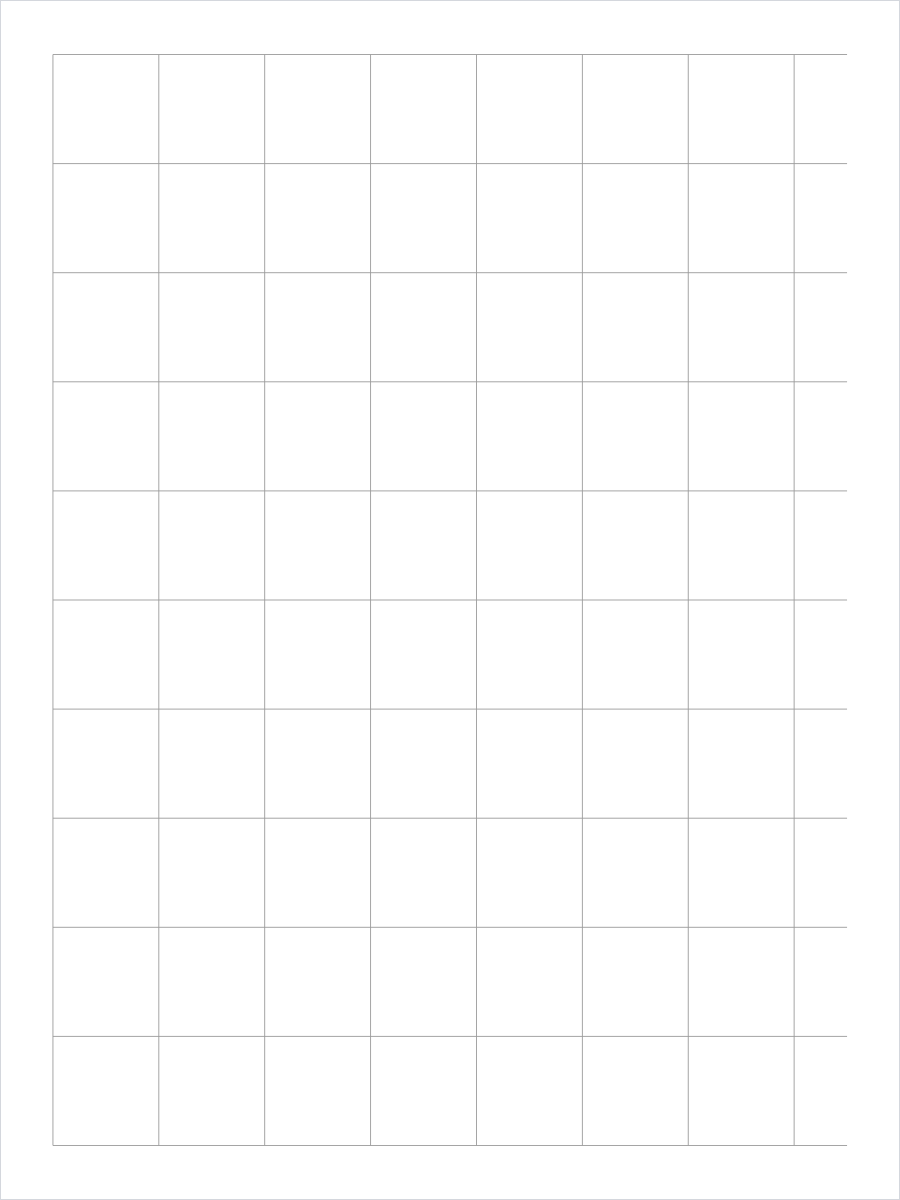 1 inch grid paper printable PDF preview for Letter paper