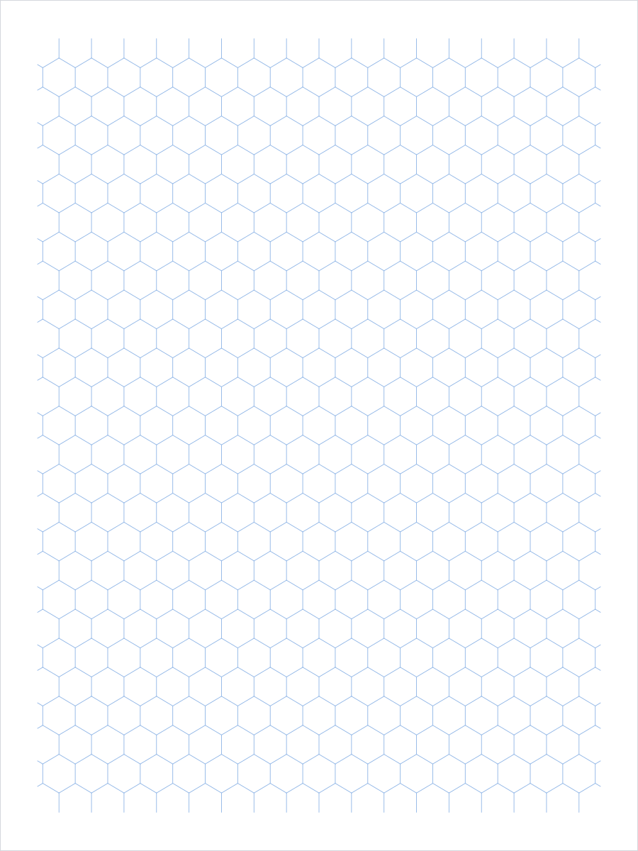 Hexagonal graph paper printable PDF preview
