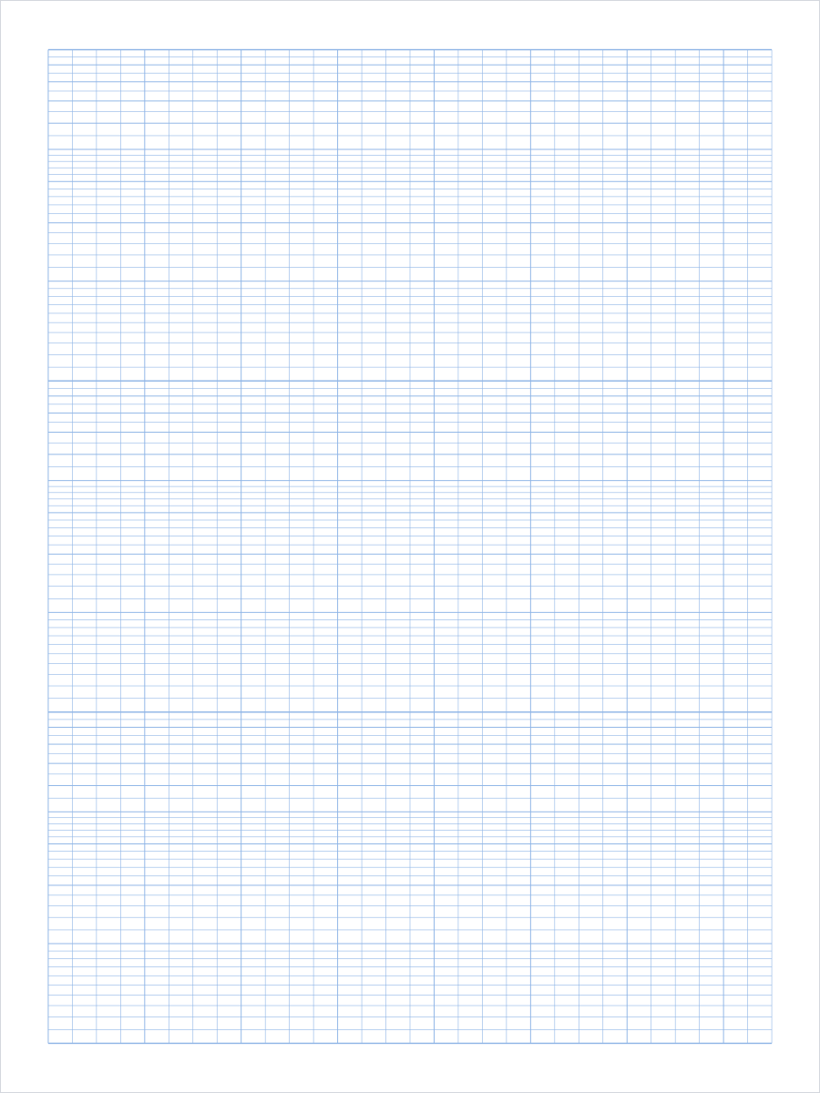 Logarithmic graph paper printable PDF preview with three semi-log cycles